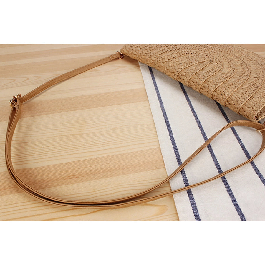 Women's Basic Beach Solid Color Paper string Shopping bags
