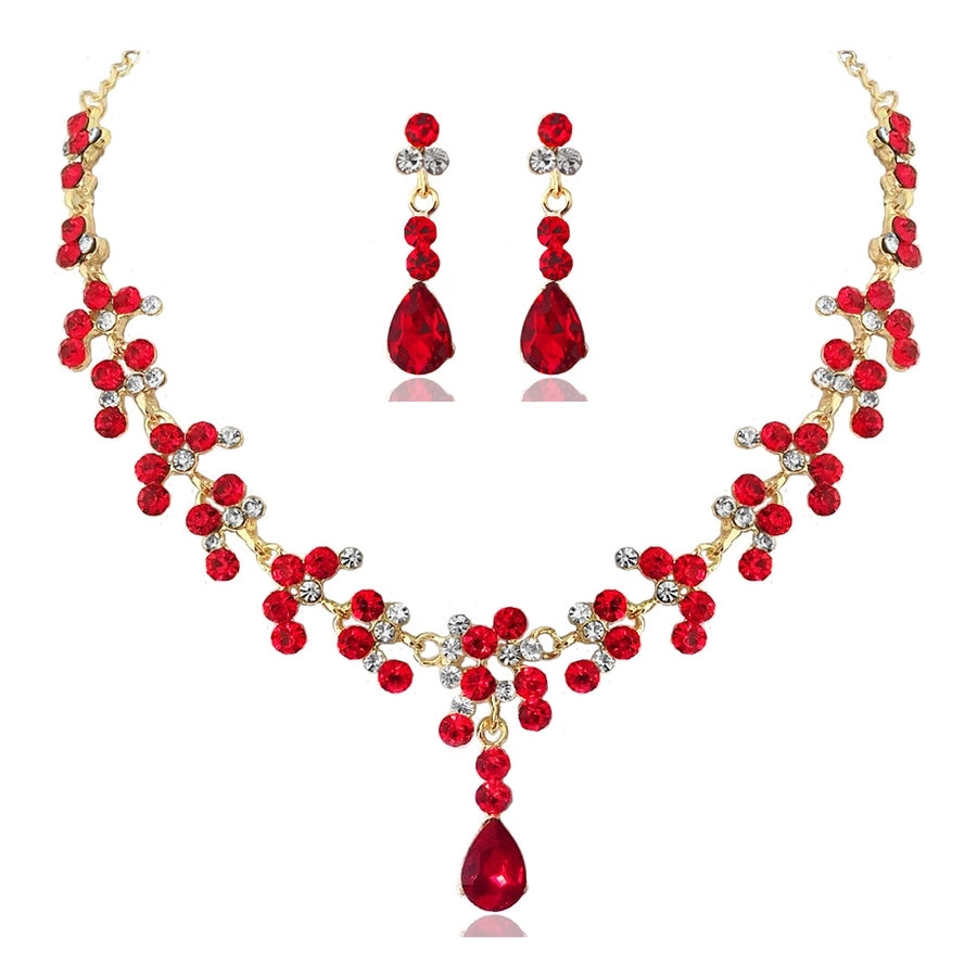Shiny Round Water Droplets Alloy Plating Inlay Rhinestones Women's Jewelry Set