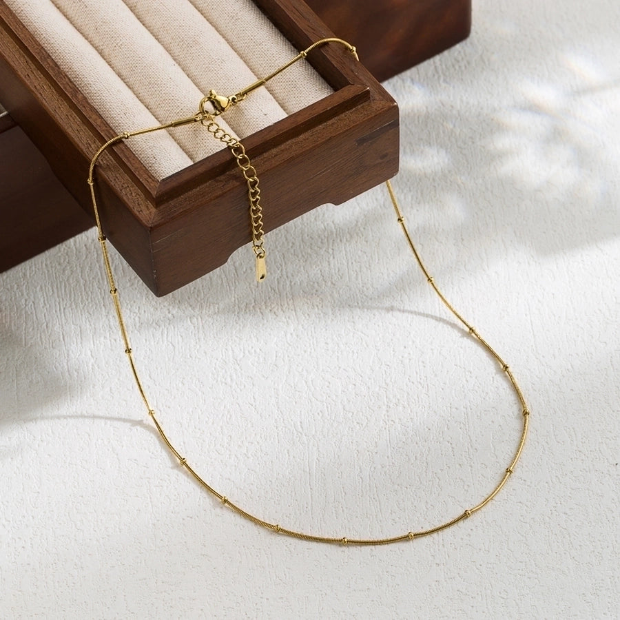 Jewelry Casual Simple Style Solid Color 304 Stainless Steel Plating Necklace