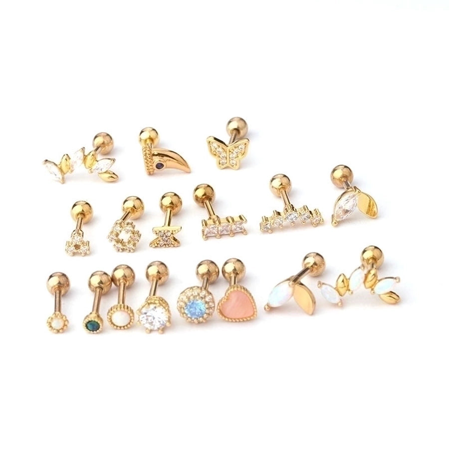 Ear Cartilage Rings & Studs Geometric 316L Stainless Steel  Copper Plating