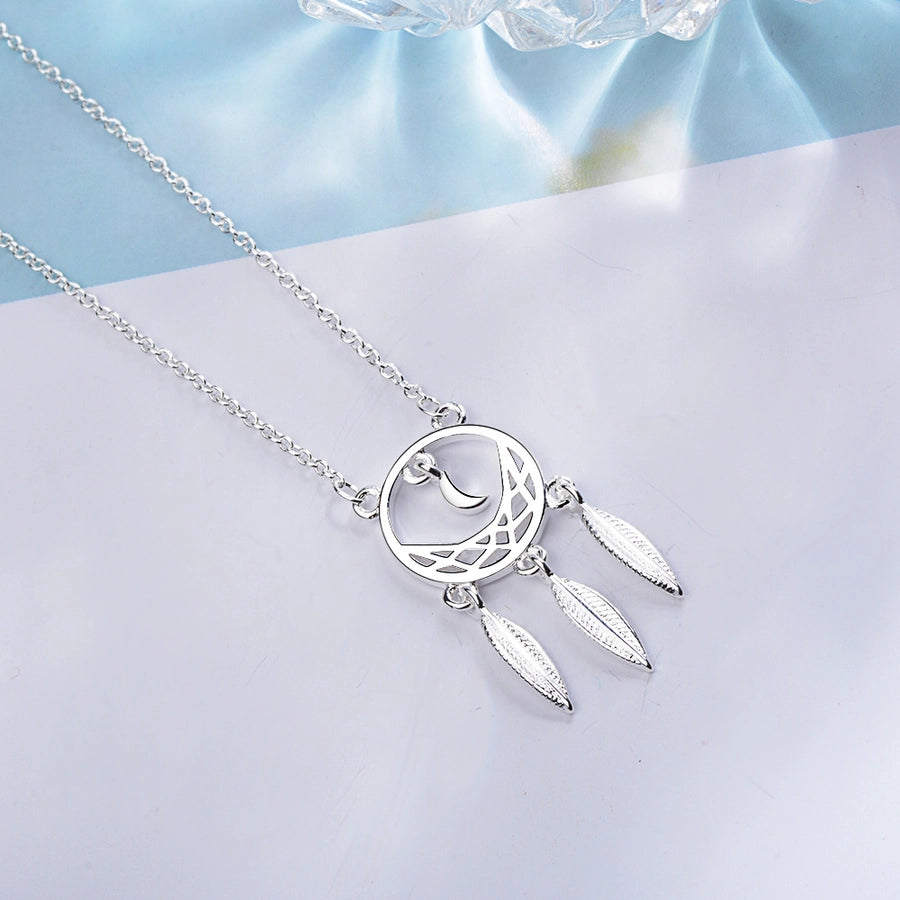 Copper Gold Plated Plating Leaf Pendant Necklace