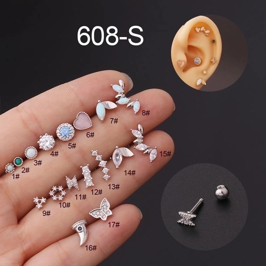 Ear Cartilage Rings & Studs Geometric 316L Stainless Steel  Copper Plating