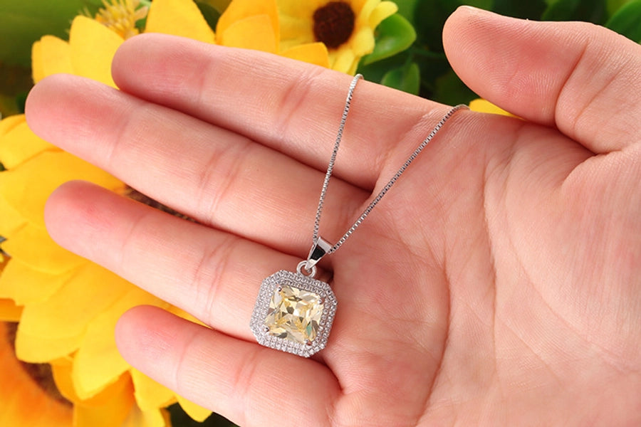 Copper Plating Inlay Color Block Zircon Jewelry Set